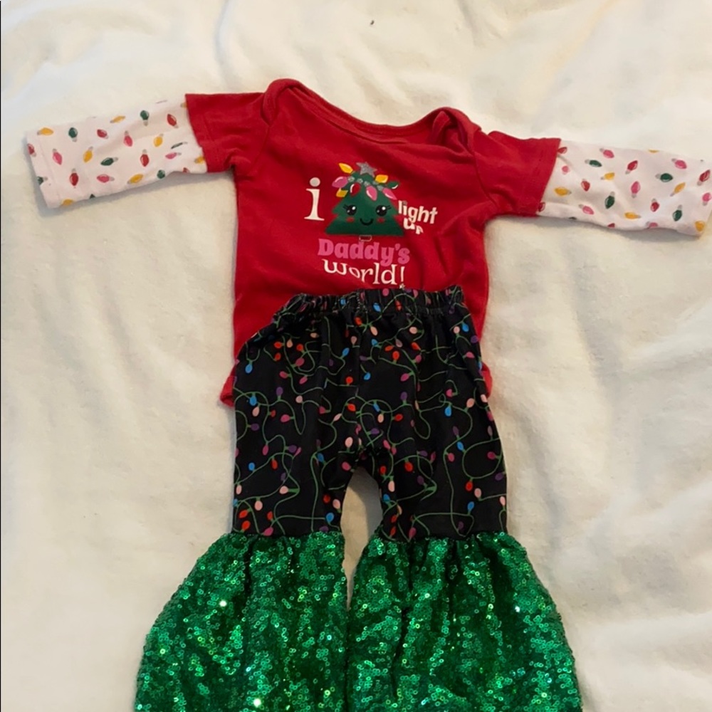 Christmas outfit with bell bottoms